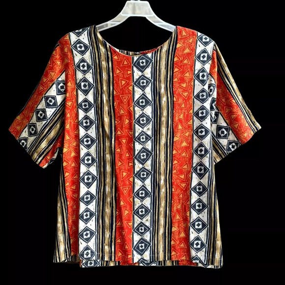 Stylish Vintage My Pieces Womens Short Sleeves Blouse Effortless Casual Fashion - Picture 3 of 14